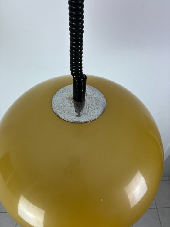 Vintage mushroom Pendant lamp Massive space age, Plastic, Chrome, Orange (photo 4 of 14)