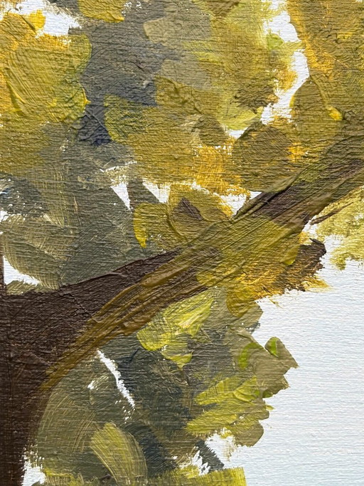 On My Way to School III – Landscape with water feature | Acrylic on canvas