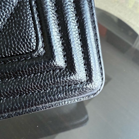 Image 1 of Chanel Boy Small - Caviar 20CM Chevron Black Gold Hardware Series 24