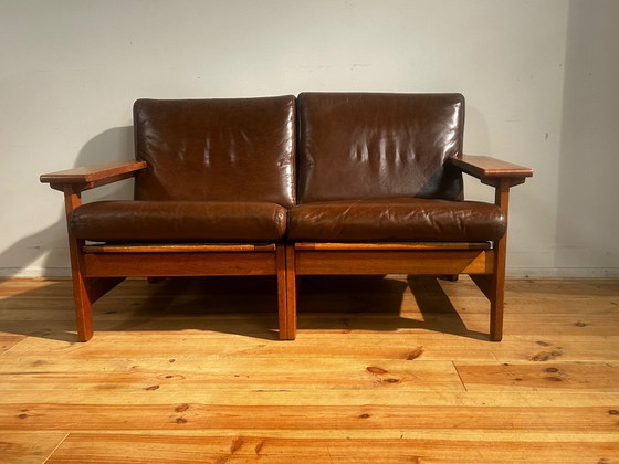 Mid-Century Two-seater in Leather Aksel Dahl – KP Møbler, 2 seaters, Wood (photo 6 of 27)