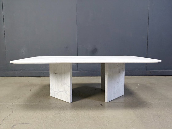 Image 1 of Table basse vintage en marbre blanc, 1970