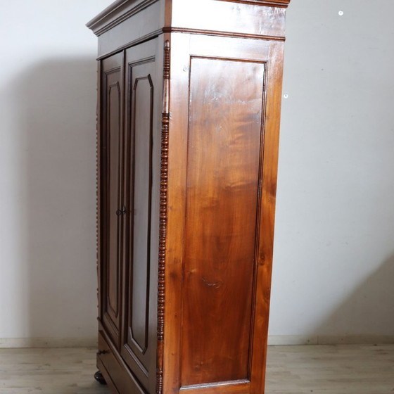 Antique Wardrobe in Solid Walnut, Restored, Italy Mid 19th Century – Wood (photo 17 of 21)