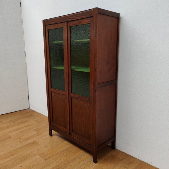 Image 1 of Bibliothèque murale vintage antique, armoire en porcelaine, vitrine.