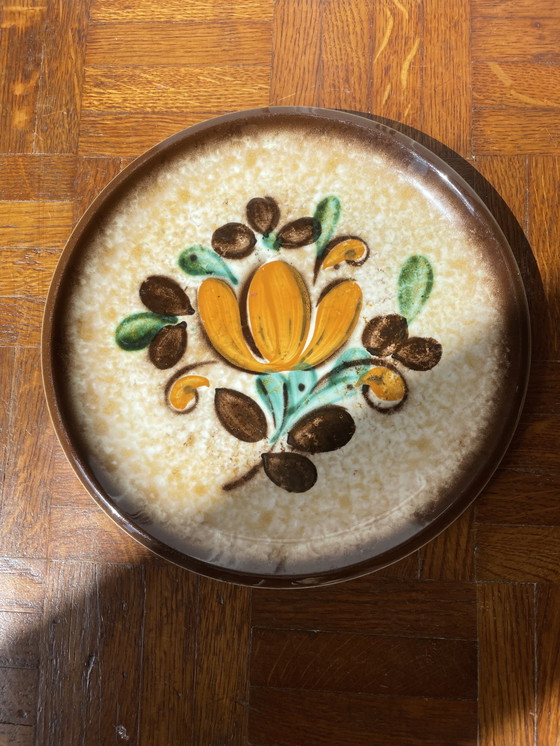 Image 1 of Set di 12 piatti da dessert o semi-zuppa Boch, collezione vintage La Louvière Corfou