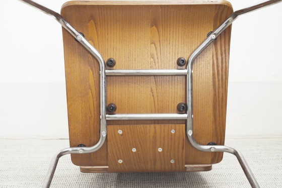 Image 1 of Chaises IKEA Gilbert en teck vintage, ensemble de 6 chaises de salle à manger empilables en contreplaqué de teck, style scandina