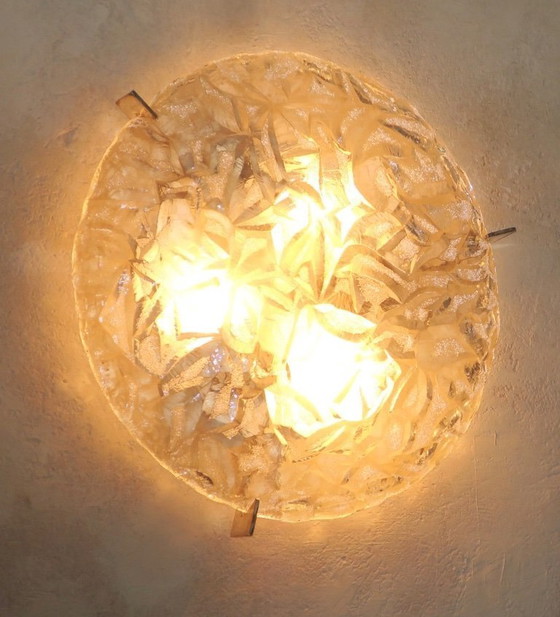 Image 1 of Plafón Kaiser Leuchten de vidrio y latón, años 70