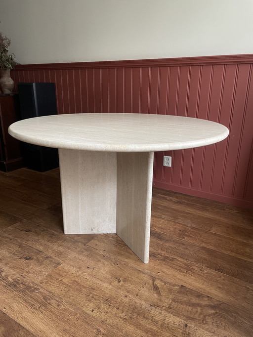Ronde travertine tafel 120cm