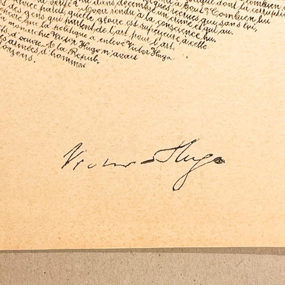 Portrait Calligramme Victor Hugo, Affiche Lithographique d'après M. Gaillard, Fin du XIXe siècle – Paper (photo 8 of 8)