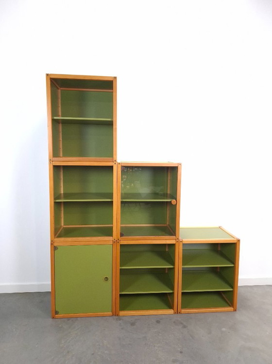 Design Flötotto Profilsystem Mobile modulare – 6 parti – Faggio verde, mobile LP, mobile 3 – Credenze alte (photo 23 of 24)