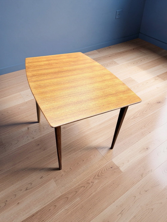 AH McIntosh Extending Dining Table T1 Mid Century in Teak and Afromosia – Wool (photo 10 of 11)