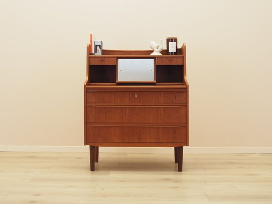 Danish Teak Secretary Desk with Hutch and Pull-Out Writing Surface, 1970s – Storage cabinet, Wood (photo 3 of 17)