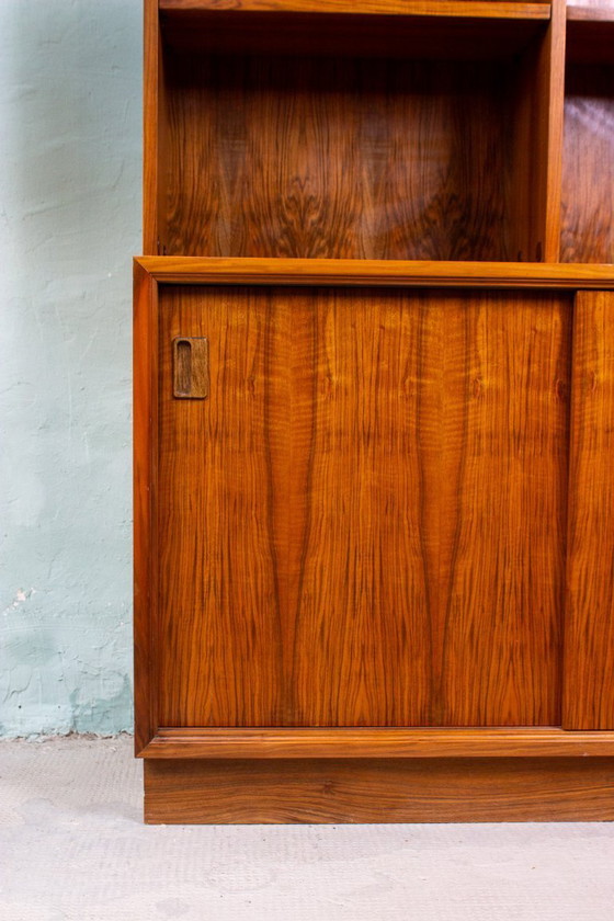 Image 1 of Vintage teak and walnut bookcase, highboard, chest of drawers, mid-century modern, 1960s