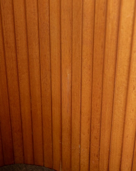 Image 1 of Vintage French Art Deco Pine Tambour Room Divider by Jomain Baumann for Baumann, 1930s