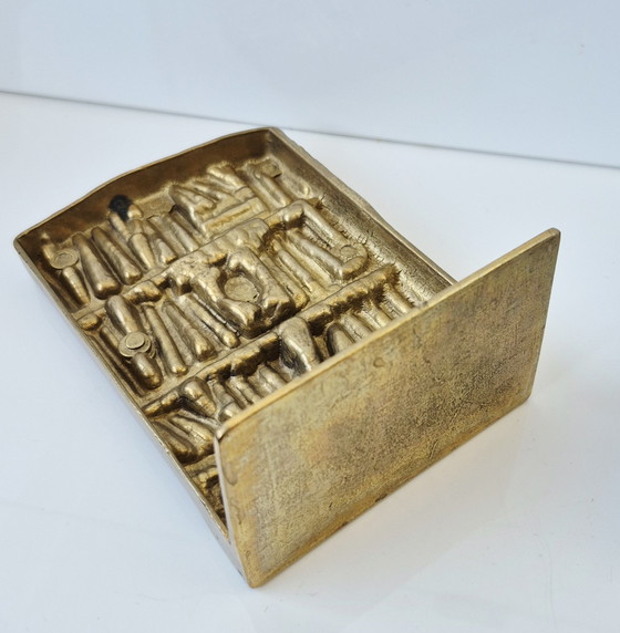 2 sujetalibros antiguos de latón con forma de "libros" – Objetos decorativos, Brass (photo 8 of 9)