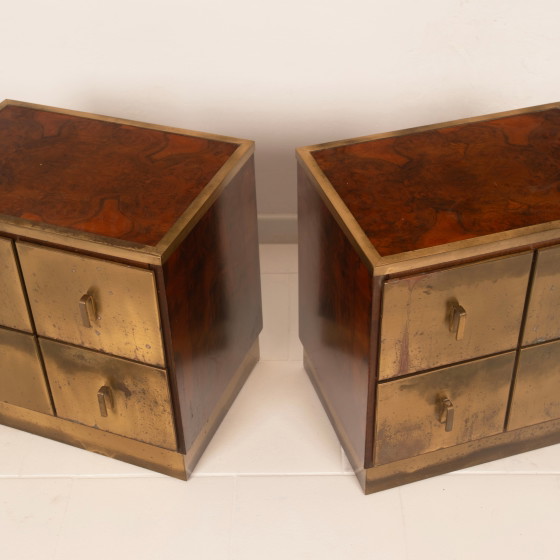 Aldo Frigerio & Luciano Frigerio Tables de nuit Bagdad en ronce de noyer et laiton – Brass (photo 20 of 24)