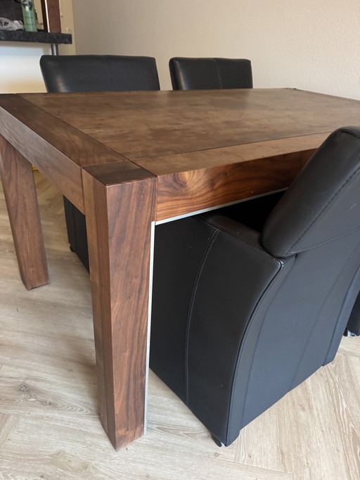 Hans daalder Dining table, possibly with 4 leather chairs