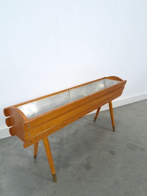 Image 1 of Plantentafel, bloempot uit Zweden met gouden pootjes