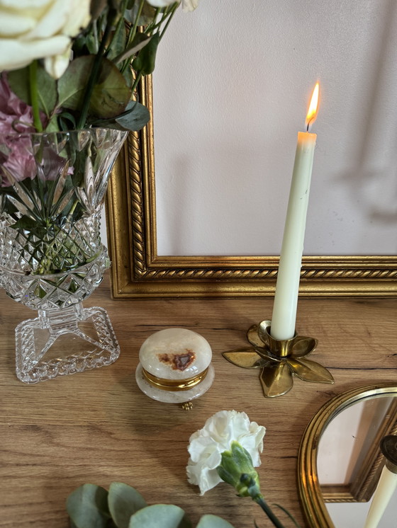 Image 1 of Scatola vintage in ottone e onice