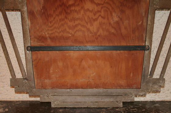 Image 1 of Metal Art Deco mirror (forged/ trapezoidal shape)