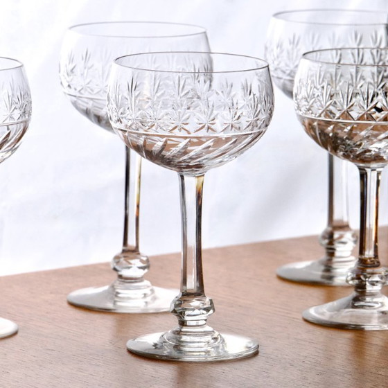 Image 1 of Antique Villeroy & Boch crystal wine glasses from the "Treveris" collection