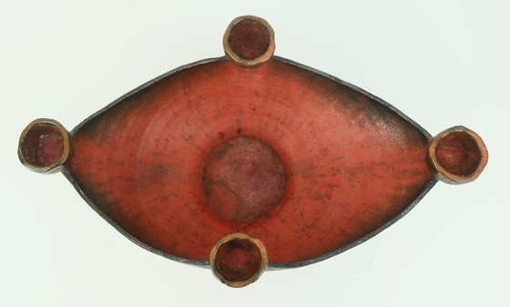 Image 1 of outstanding danish modern ceramic bowl with candle holders conny walther denmark 1960s 70s danish studio pottery
