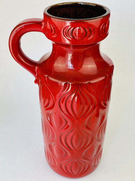 Image 1 of Scheurich Keramik 485-45 Amsterdam Onion vase, West Germany, 1970s, high-gloss red, exceptional condition, 46.5 cm