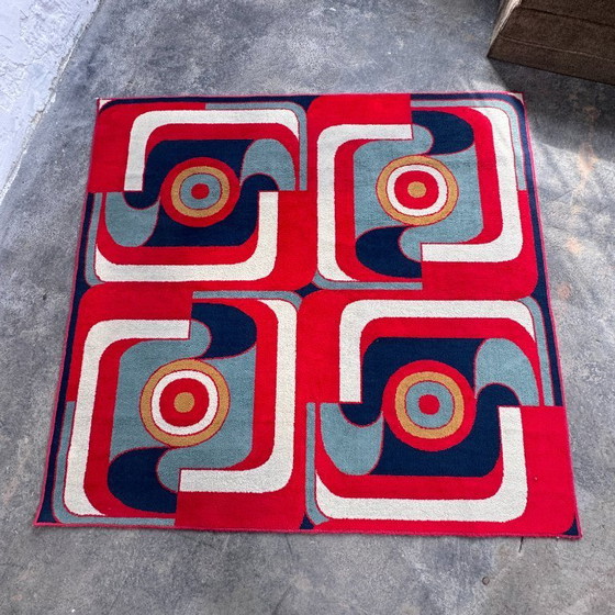 Image 1 of Tapis vintage hongrois "Fáraó" par Ferenc Fekete, LATEX Szombathely, 1974
