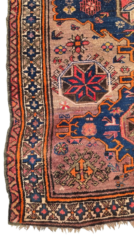 Image 1 of Handgeknoopt oosters wol antiek Kaukas Kazak tapijt nomad 122x195cm
