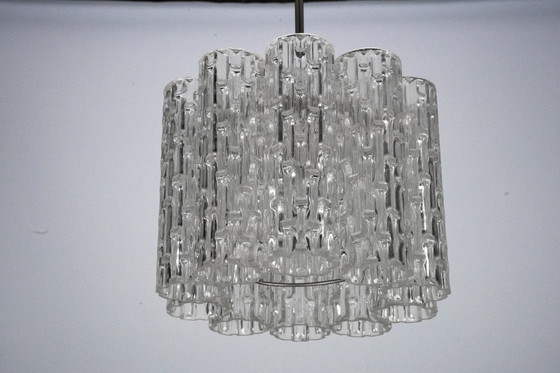 Image 1 of Mid-Century Pendant in Murano Glass Elements and Chrome, Italy 1960s