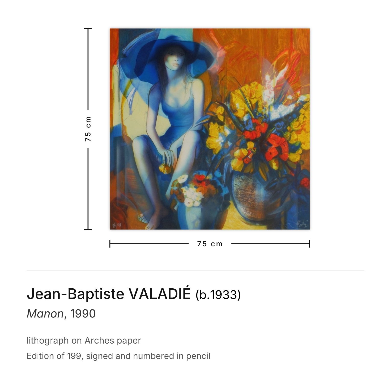 Jean-Baptiste VALADIÉ signed lithograph Manon 1990 | €280 | Whoppah
