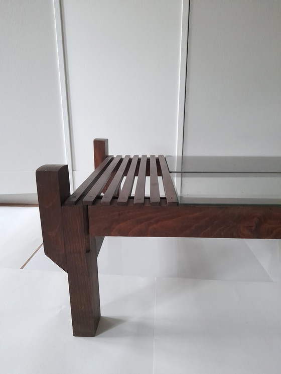 Image 1 of Couchtisch aus Teakholz und Glas aus den 1960er Jahren