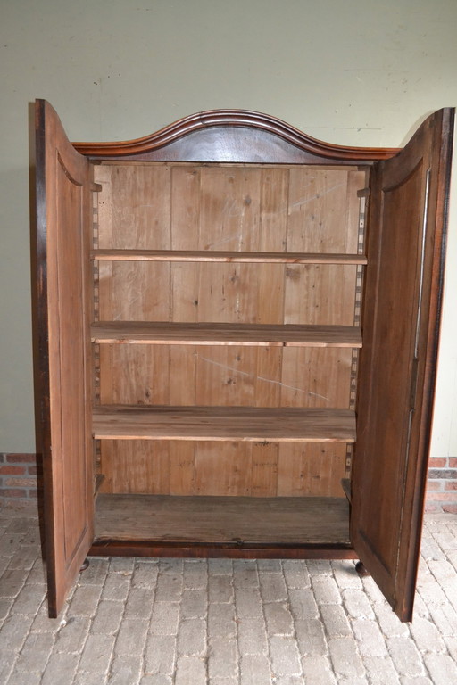 Antique Mahogany Wooden Bow Cabinet