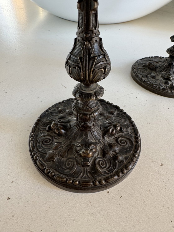 Image 1 of Coupes sur pied en bronze style Renaissance