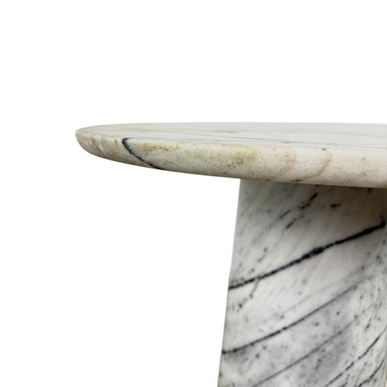 Image 1 of Table d'appoint vintage en marbre – table à piédestal sculpturale en pierre