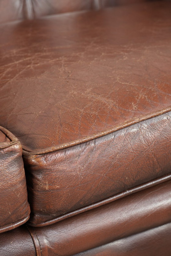 Image 1 of Vintage Brown Cowhide Leather English Chesterfield 2.5-Seater Sofa