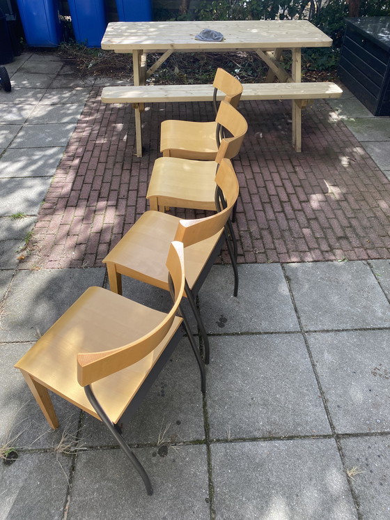 Image 1 of 4 Tina Christensen vintage plywood bended back stoel