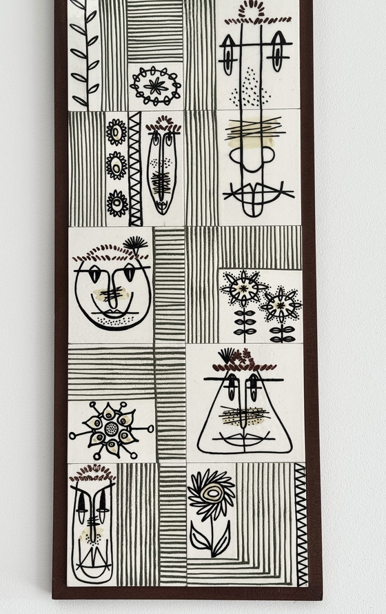 Image 1 of Prächtige dekorative Keramikplatte: A.FRANS datiert 1964