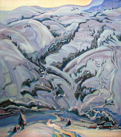 Original Oil Painting Landscape Mountain Patterns