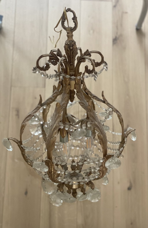 Bronzen vintage kroonluchter 