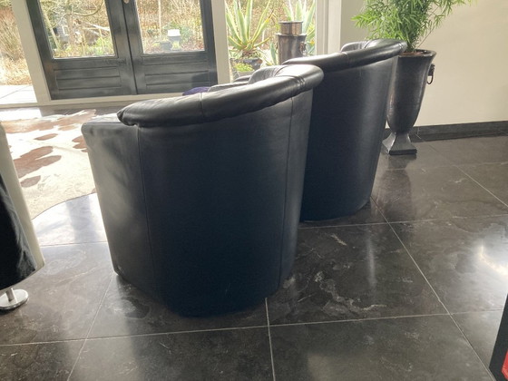 Image 1 of Due poltrone Rolf Benz modello 390, in pelle nera