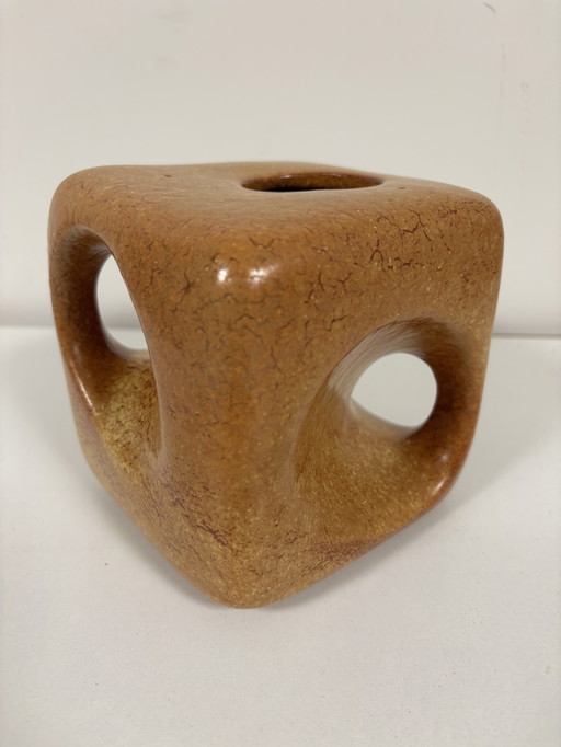 Bertoncello Kubusvaas (modello 907) in marrone e beige 'Screziato' di Roberto Rigon