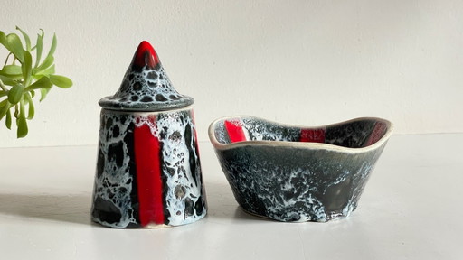 Vintage LUC VALLAURIS Ceramic Jewelry Boxes