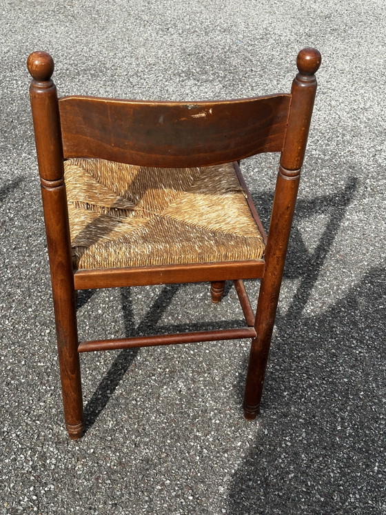 3 Sedie Vintage in Legno e Paglia – Anni '50/'60 – Sedie da pranzo, Wood (photo 9 of 15)