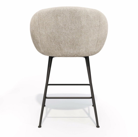 Image 1 of Set of 2 TESS bar stools beige velvet – New in box | SIA Home
