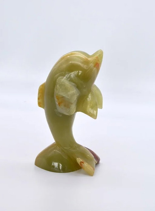 Figurine vintage de dauphin en onyx, années 1970