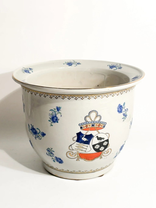 Cache-pot en céramique italienne peinte à la main, années 1980 – vazen, Ceramic