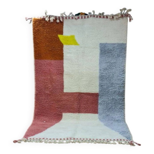 Moderner Böhmischer Teppich 250x150 cm - Bunte Geometrische Muster Pink und Gelb