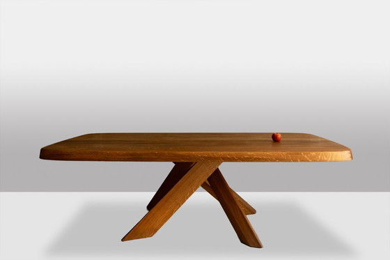 Image 1 of Pierre Chapo. Dining table model “T35D”, in light oak.