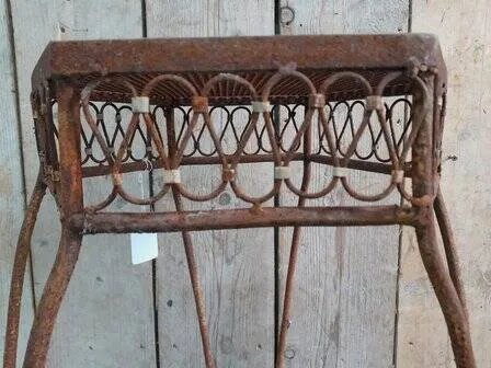 Antique wrought iron plant table column, Side tables, Brown, Vintage (photo 3 of 5)