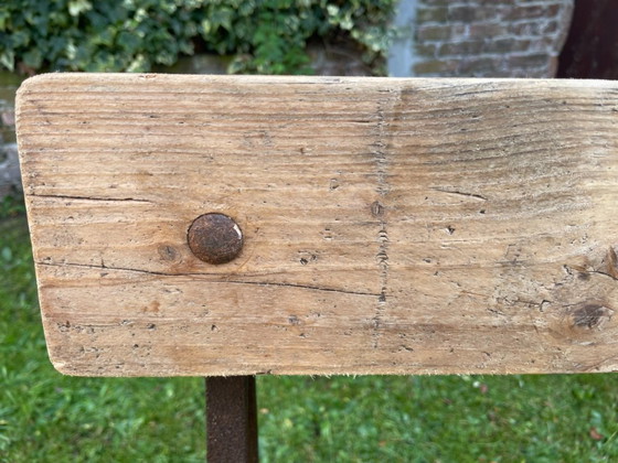 Banc vintage français avec dossier pour entrée ou jardin – Bancs de jardin, Wood, Iron (photo 13 of 19)